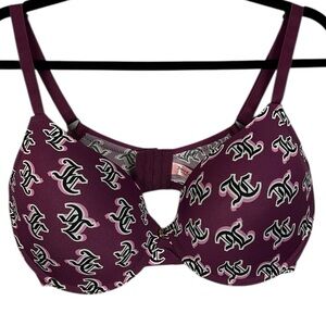 Juicy Couture Lightly Padded Underwire Adjustable Strap Bra Size 38DD Plum